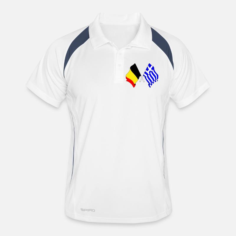 Drapeau Belgique, drapeau Grèce Polo respirant Homme