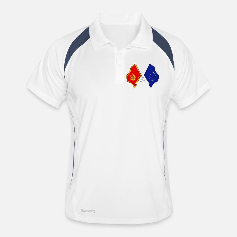 Drapeau du Monténégro, drapeau de l’Europe Polo respirant Homme