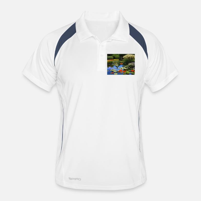 Poissons koï dans des eaux tranquilles Polo respirant Homme