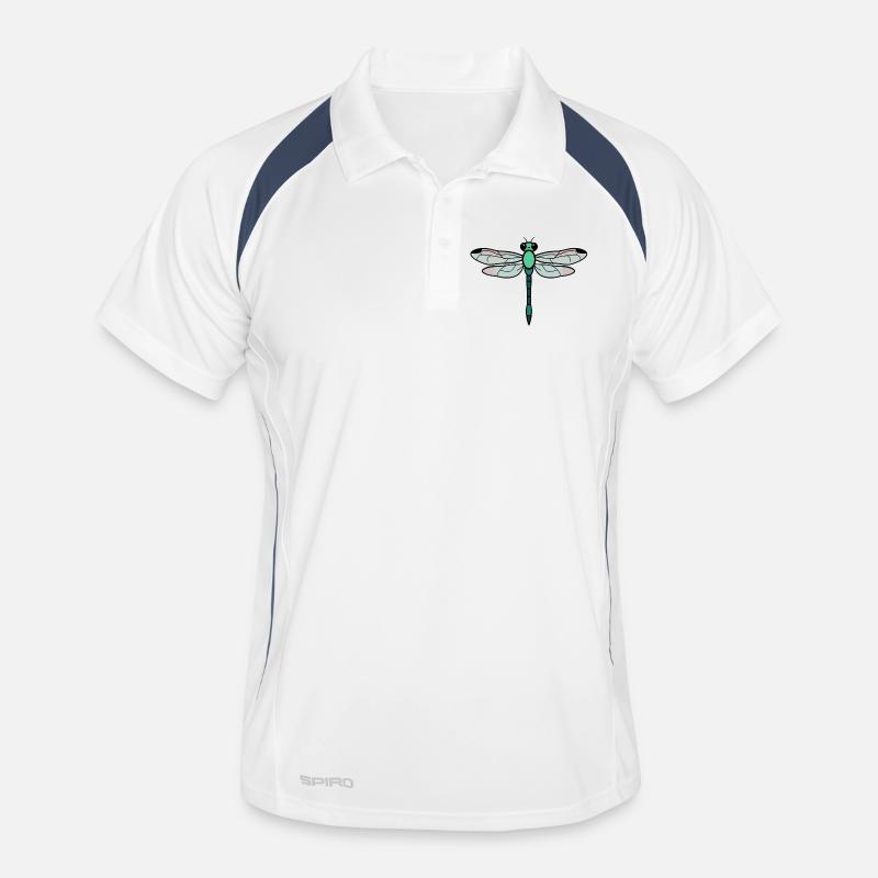 Libelle - Männer Polo atmungsaktiv - Weiß/Navy