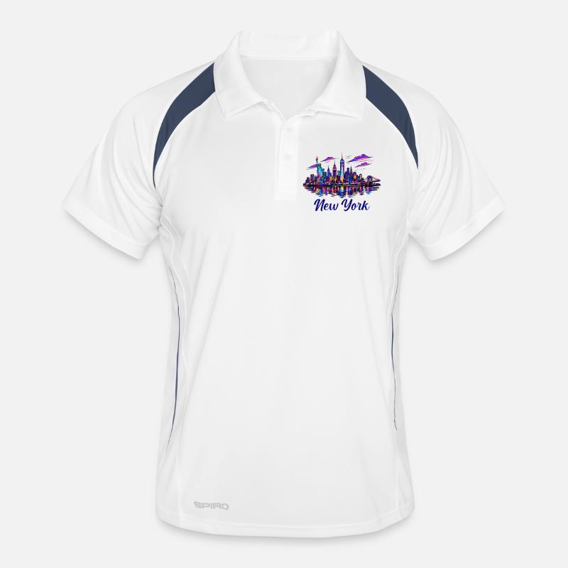 Neon New York Skyline Men's Polo breathable