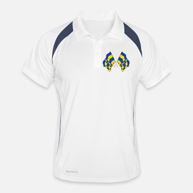 Crossed Ameland Flags – Island Pride - Men's Polo breathable - white/navy
