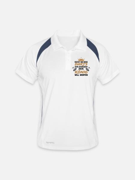 Reichet mir meine Darts ihr Narren - Männer Polo atmungsaktiv - Weiß/Navy - Vorne