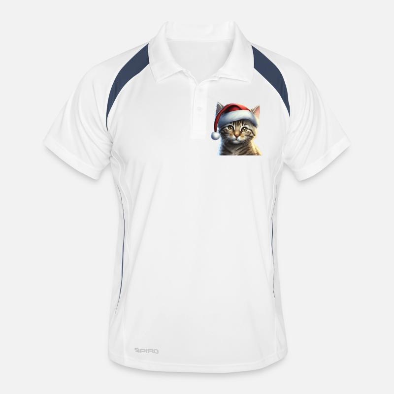 Chaton avec bonnet de Père Noël Polo respirant Homme
