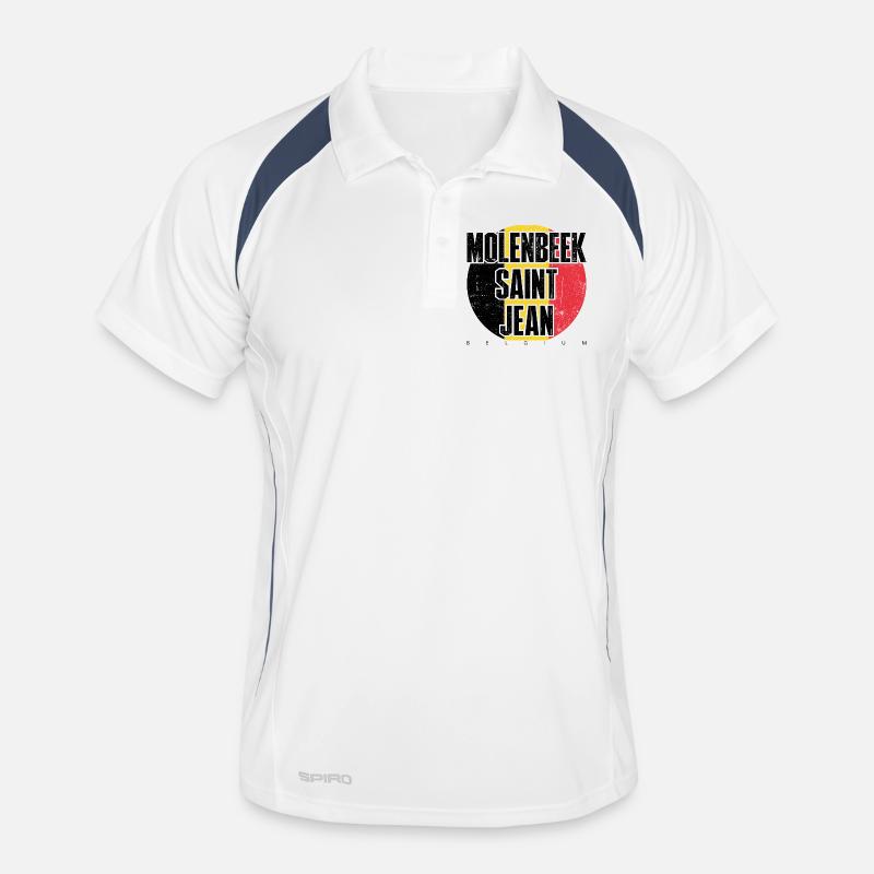 Bold Block Typography with Red Circle Men's Polo breathable