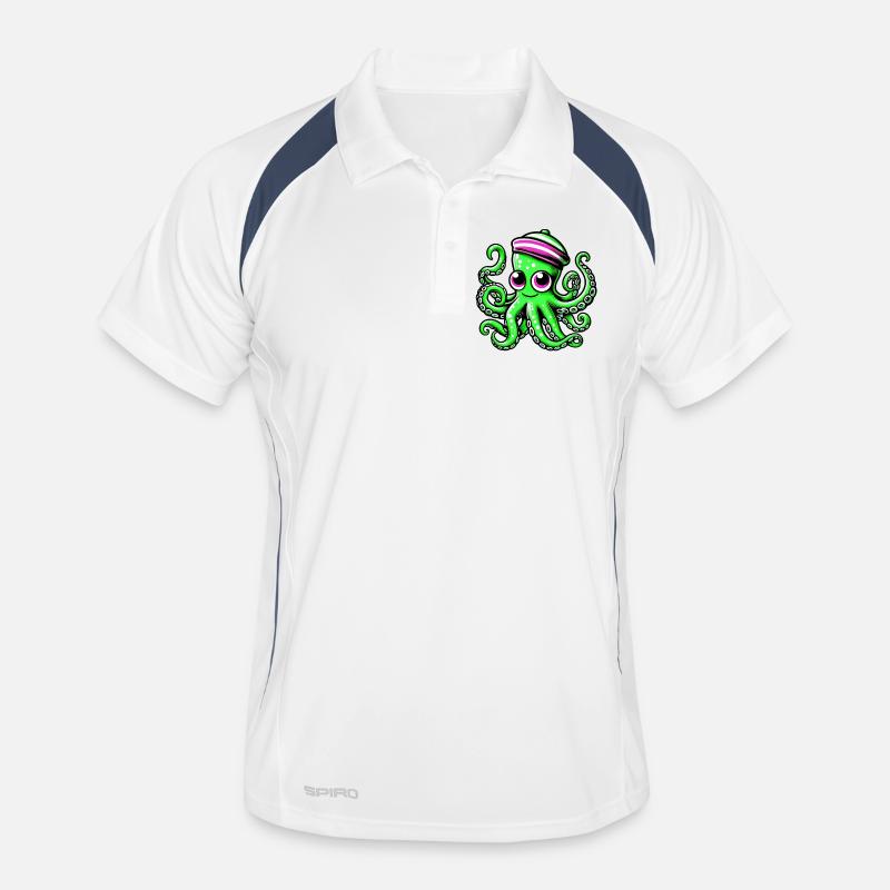 Octopus - Men's Polo breathable - white/navy