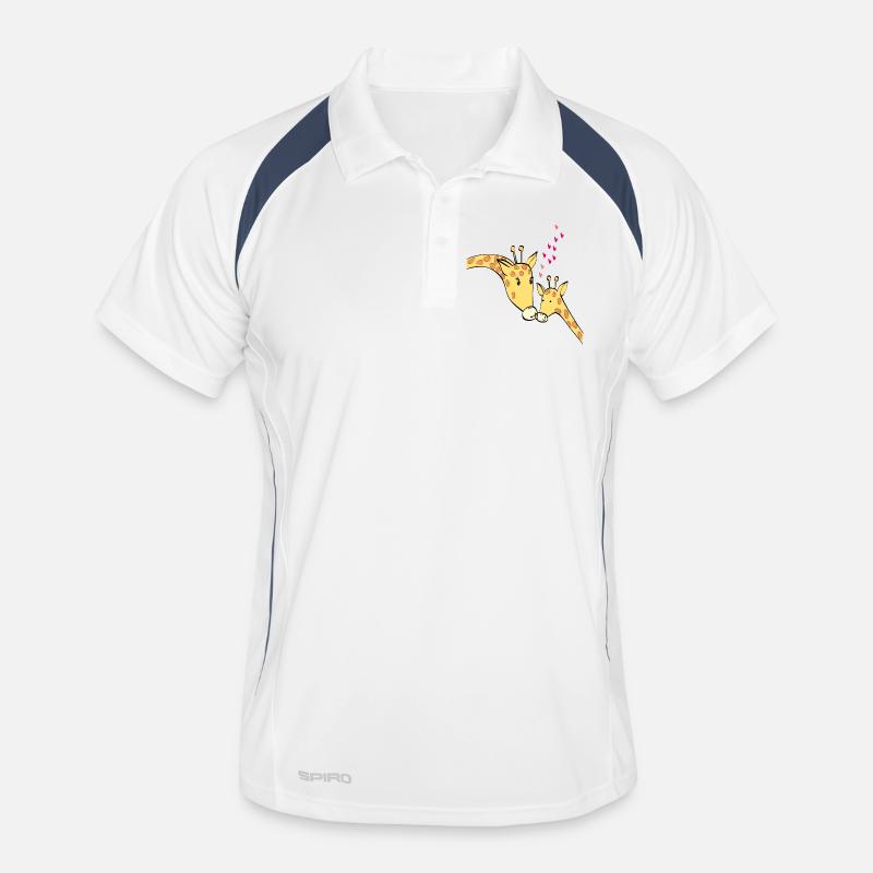 Giraffen in Love Männer Polo atmungsaktiv