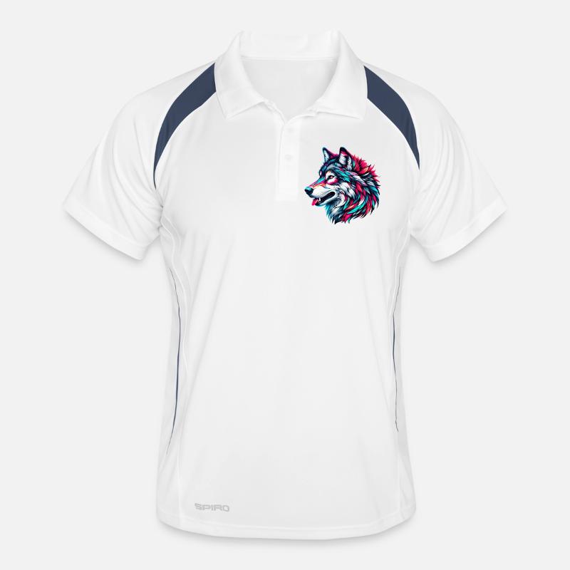 Wolf - Men's Polo breathable - white/navy