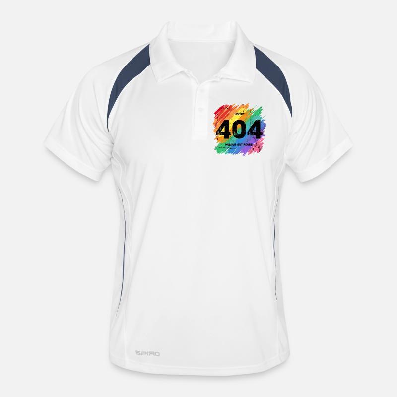 Vibrant Rainbow Error 404 Design Men's Polo breathable