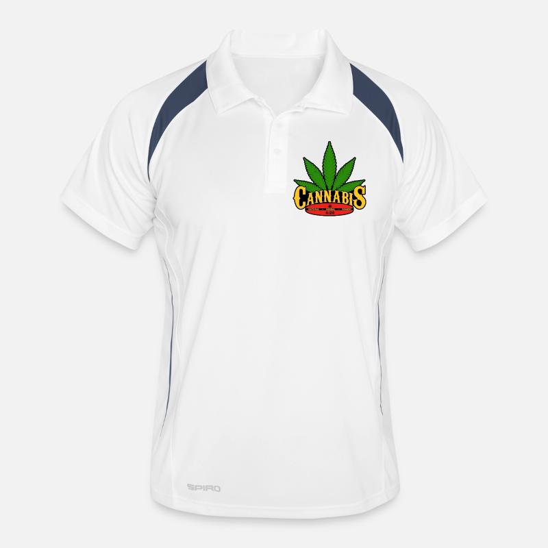 Cannabis Leaf Retro Badge Design Men's Polo breathable