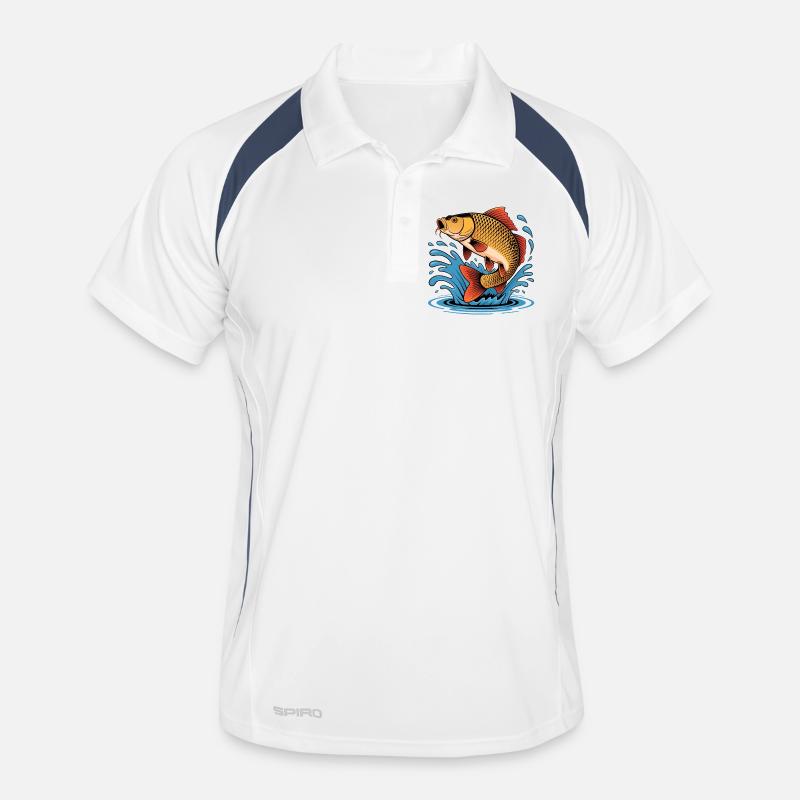Springender Karpfen  Männer Polo atmungsaktiv