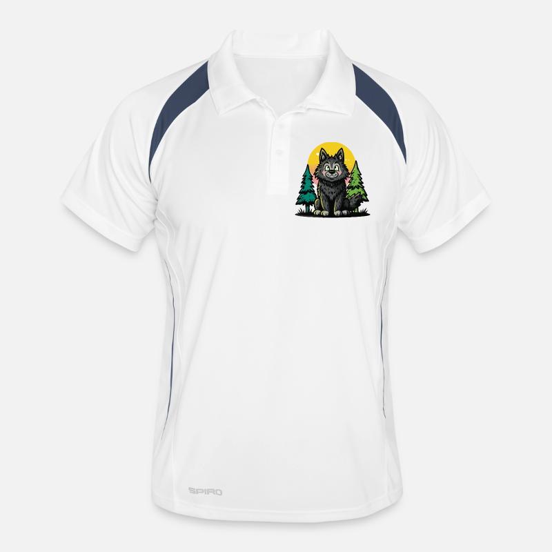 Loup des bois dans le cercle du soleil Polo respirant Homme