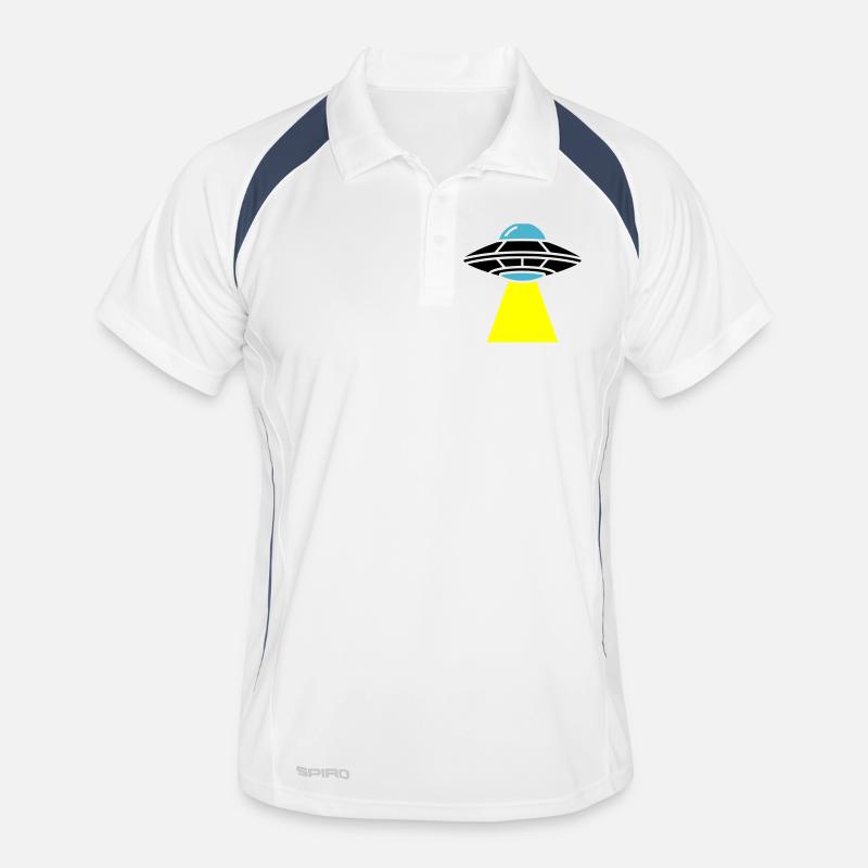 UFO Alien Spaceship Light Men's Polo breathable