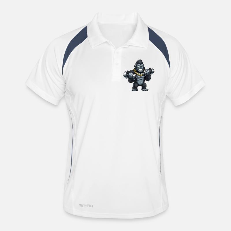 Dresseur de force gorille dans un style dessin animé Polo respirant Homme