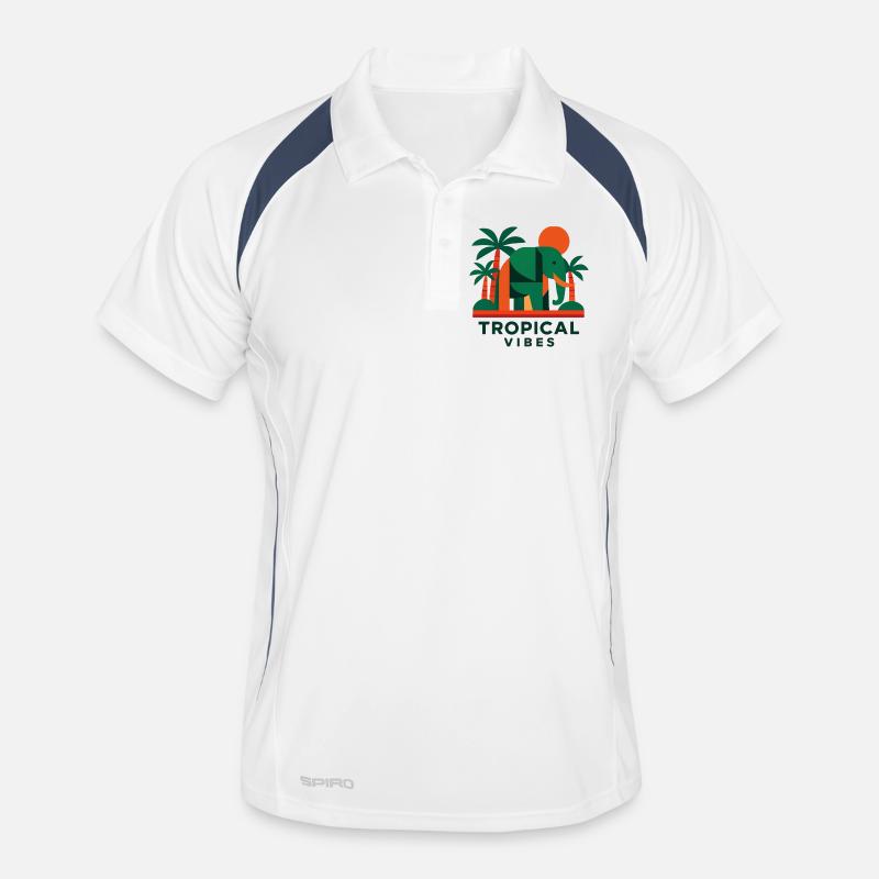 Tropical Elephant - Men's Polo breathable - white/navy