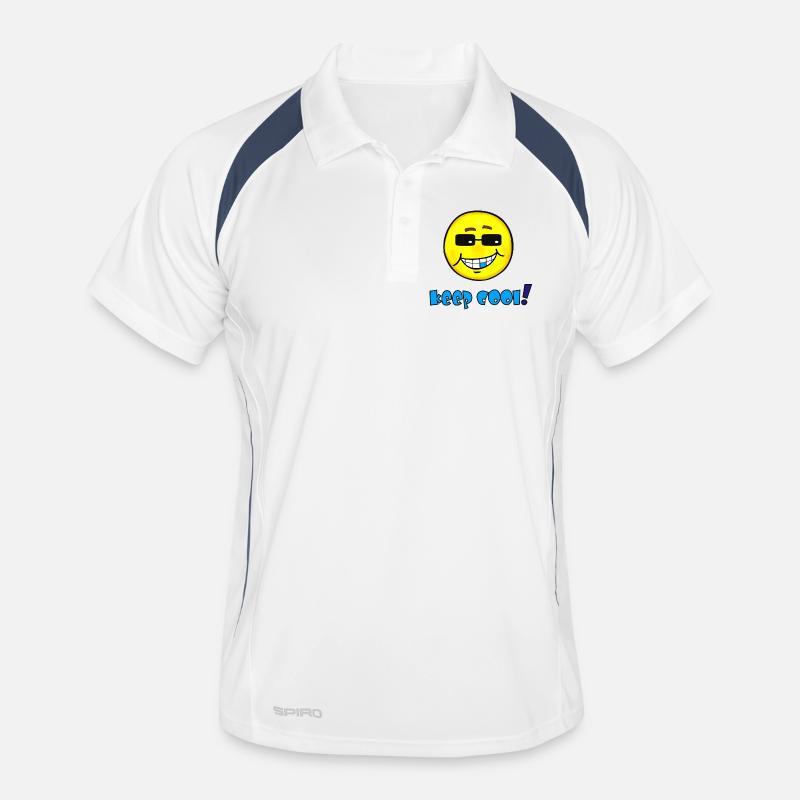 Keep cool - Lustiges Emoticon mit Sonnenbrille  Männer Polo atmungsaktiv