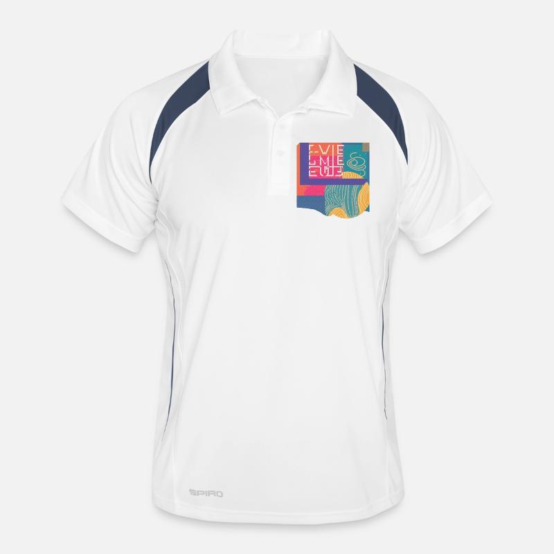 Géométrique colorée Typographie Vintage Rétro Design Polo respirant Homme