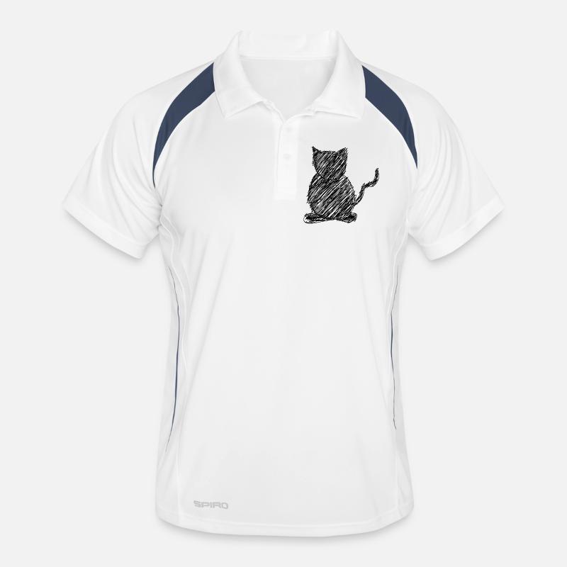 Katze Scribble Zeichnung Tier Geschenk Männer Polo atmungsaktiv