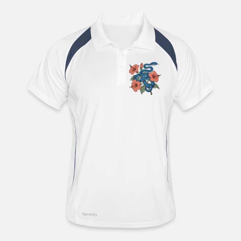 Serpent d’azur au milieu de l’hibiscus Polo respirant Homme