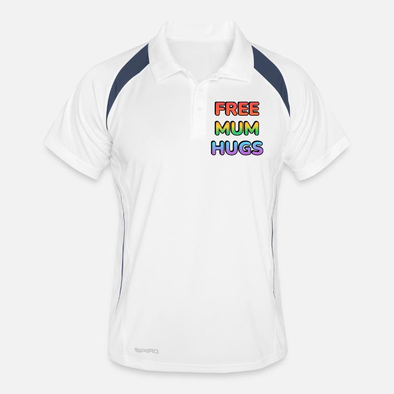 Maman gratuite câline arc-en-ciel Texte LGBT PRIDE Polo respirant Homme