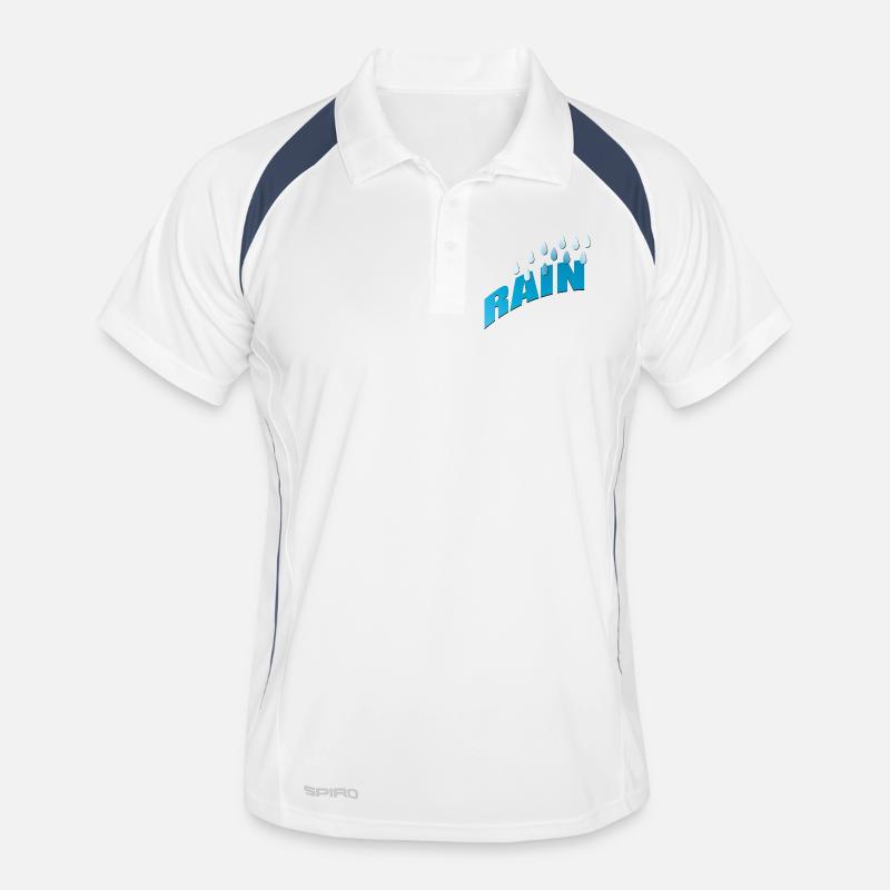 Rain Rain Raindrops Blue gradient Men's Polo breathable