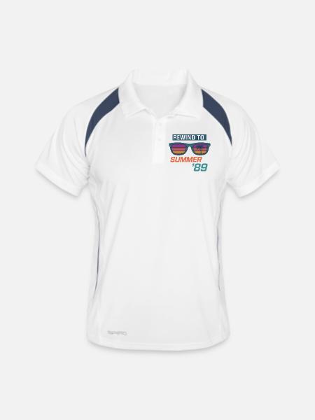 Rewind to Summer '89 - Men's Polo breathable - white/navy - Front