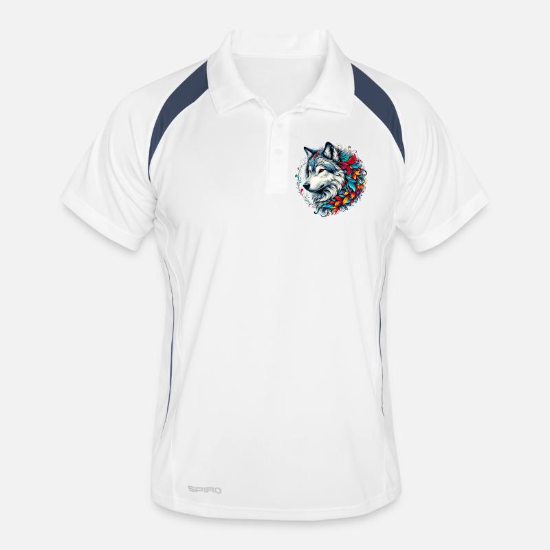 Wolf - Men's Polo breathable - white/navy