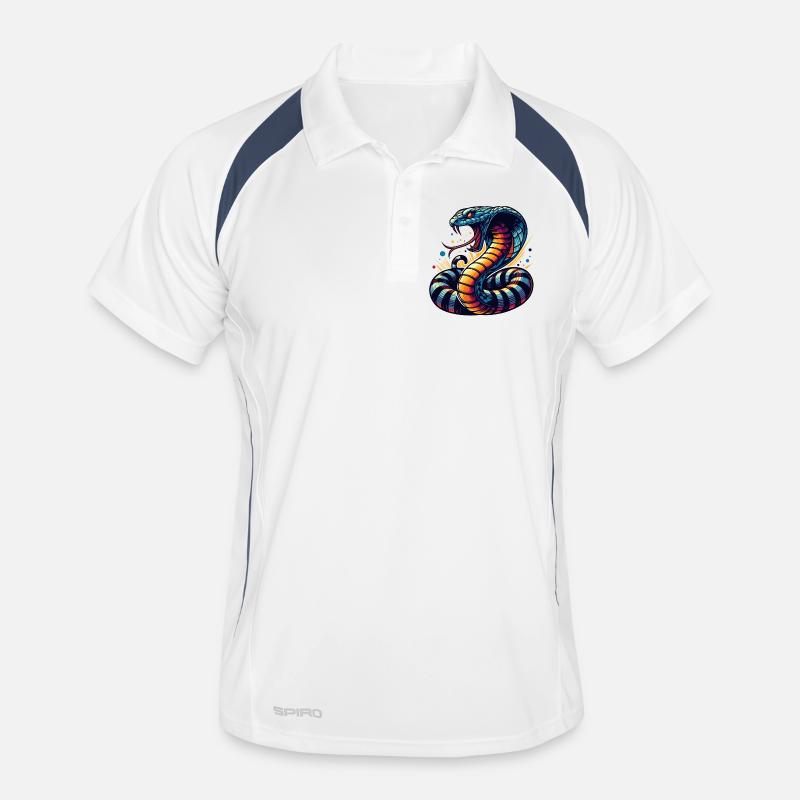 motif serpent Cobra dynamique et coloré Polo respirant Homme