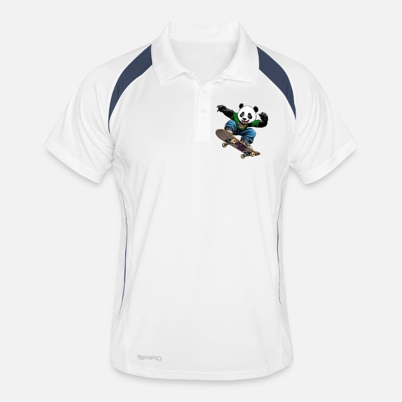 Pandabär Skateboarder Männer Polo atmungsaktiv