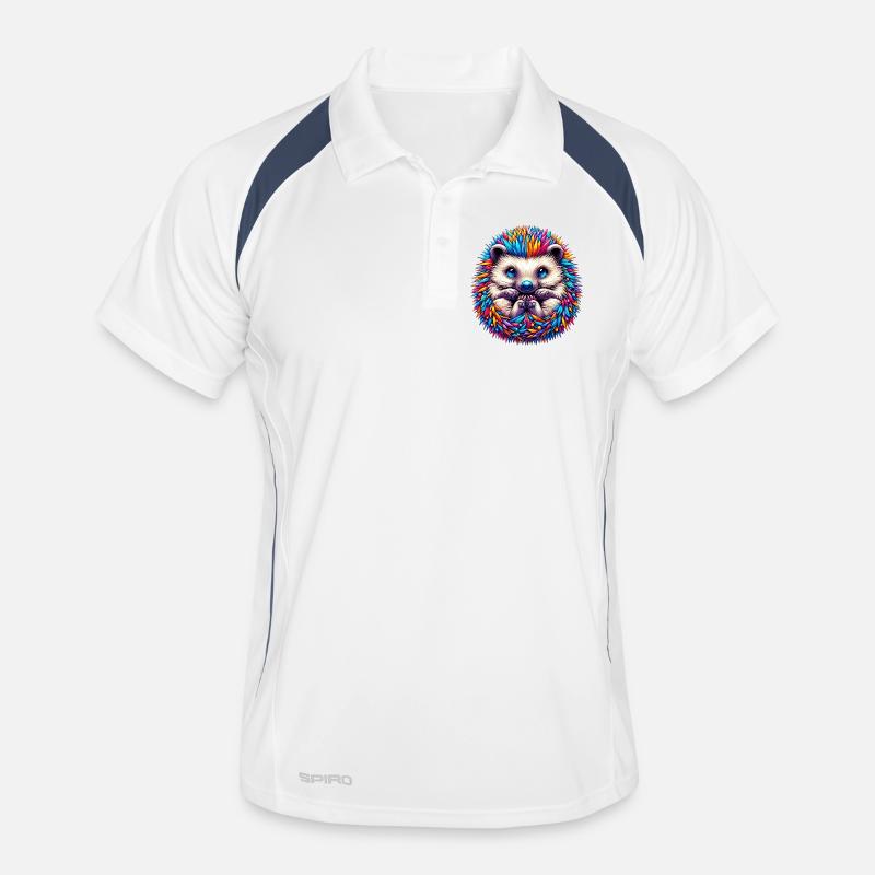 Igel - Männer Polo atmungsaktiv - Weiß/Navy