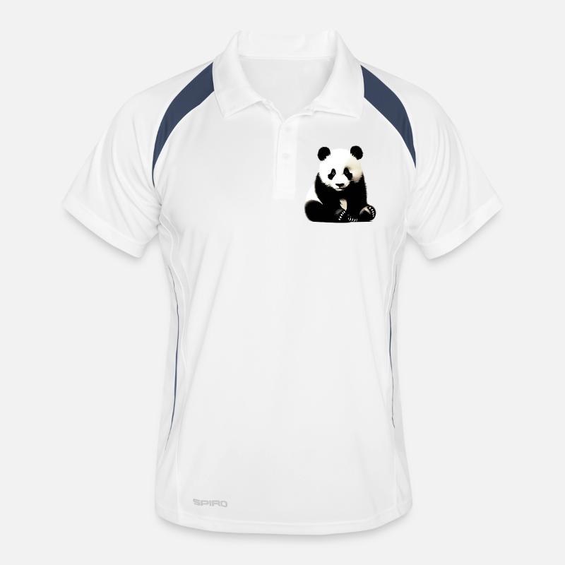 Panda - Polo til herrer åndbar - hvid/marineblå