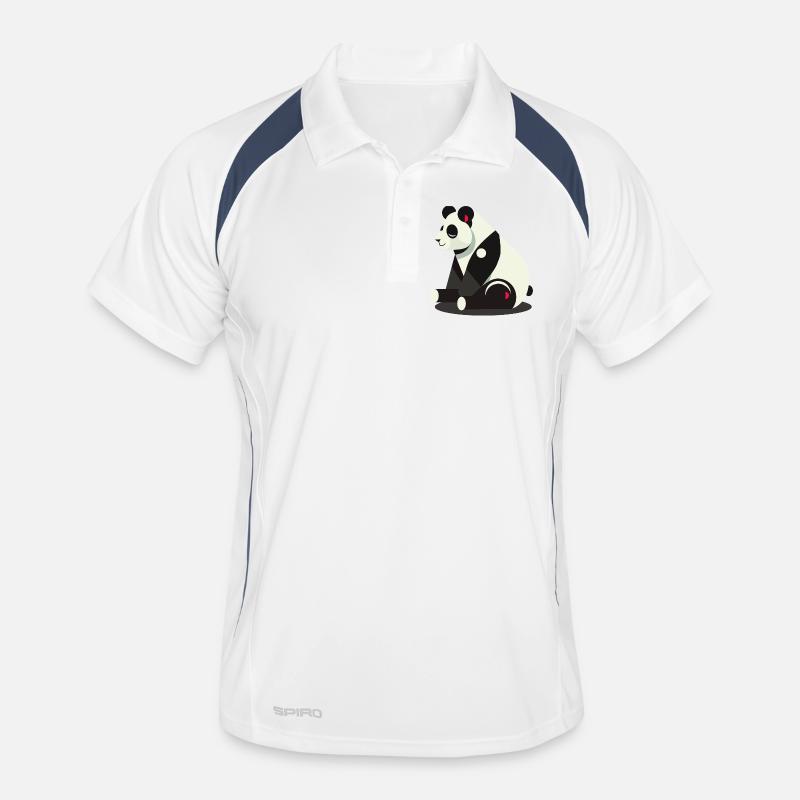 Geometric Panda – Minimalist and Cute Men's Polo breathable