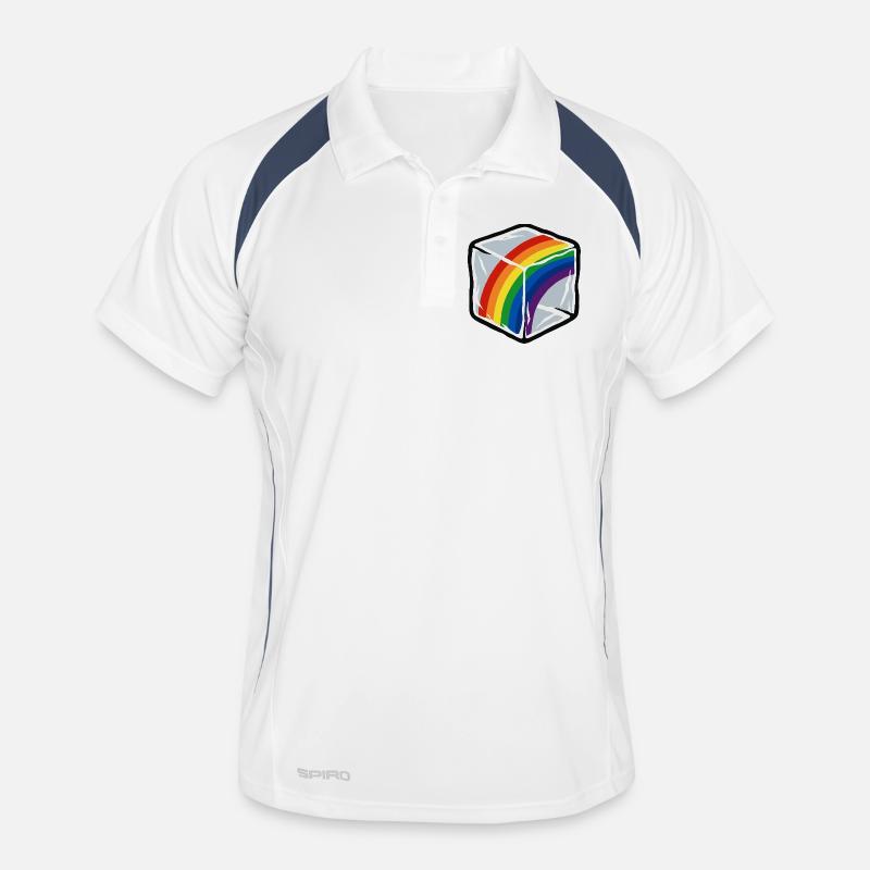 Regenbogen im Würfel Männer Polo atmungsaktiv