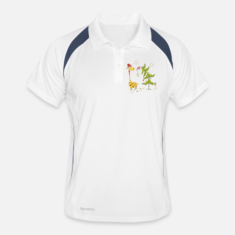 Girafe avec sapin de Noël Polo respirant Homme