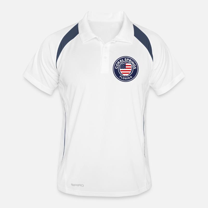 Bouclier du drapeau de Floride de Coral Springs Polo respirant Homme