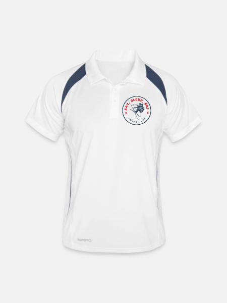 Eat Sleep Ski Skiclub - Männer Polo atmungsaktiv - Weiß/Navy - Vorne