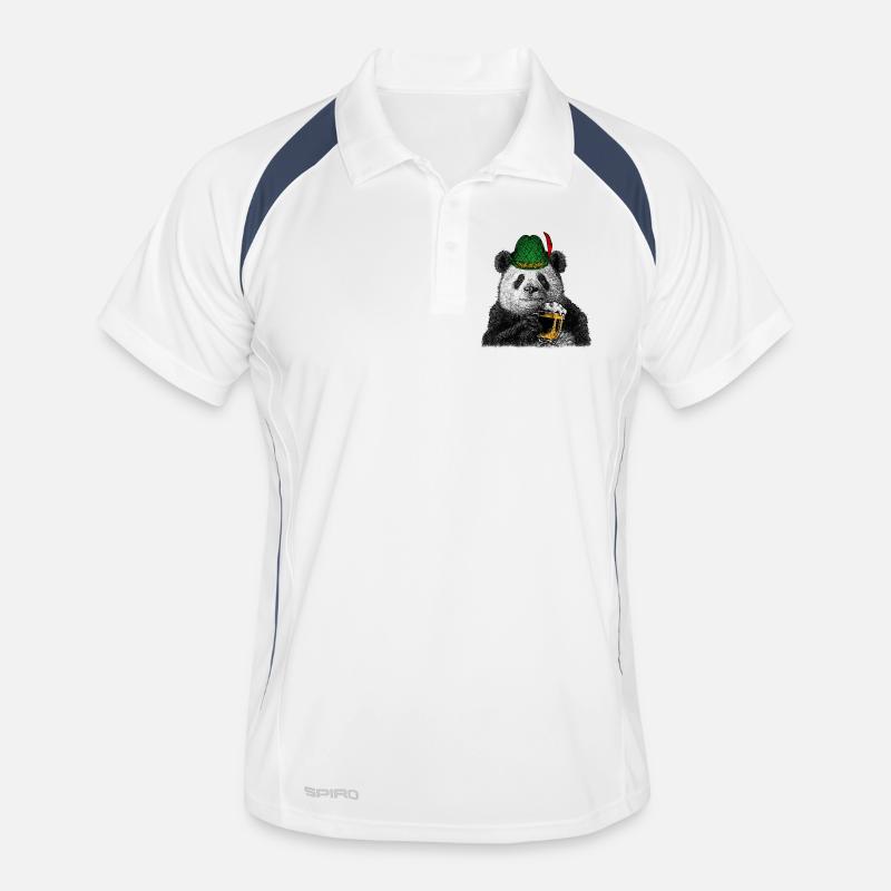 Bavarian Beer Fest Panda Bear Alpine Hat Graphic Men's Polo breathable