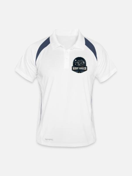 TRANSPORTEUR DE NUIT Chauffeur de camion Conduite de nuit - Polo respirant Homme - blanc/marine - Devant