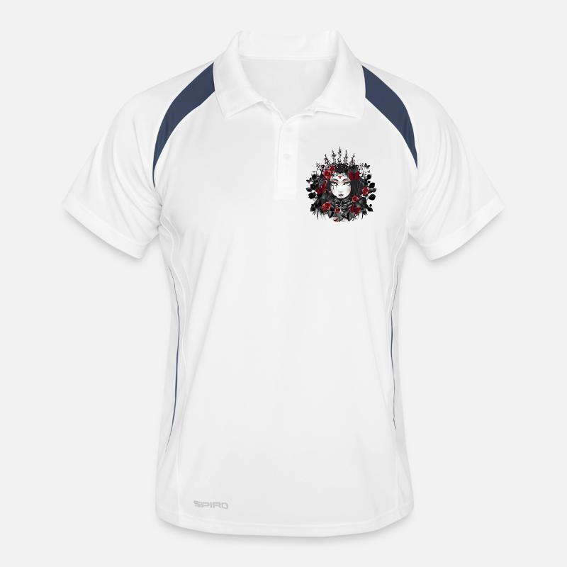 Victorian Gothic queen with crown and roses Men's Polo breathable