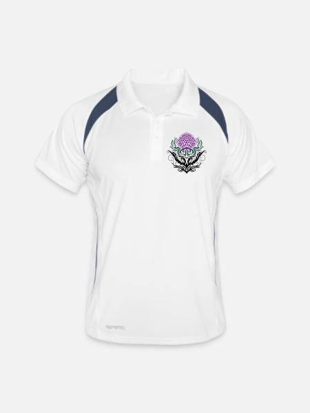 Chardon pourpre Chardon - Polo respirant Homme - blanc/marine