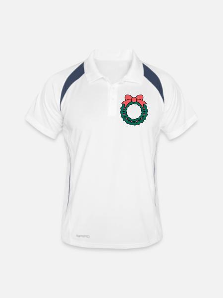 Wreath for Christmas - Men's Polo breathable - white/navy - Front