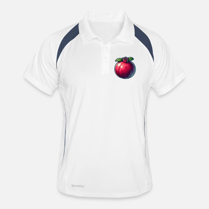 Pomegranate with Bright Modern Patterns - Men's Polo breathable - white/navy
