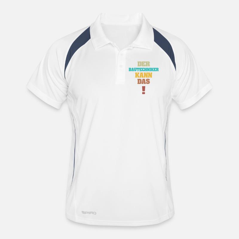 Construction technician as funny - Men's Polo breathable - white/navy