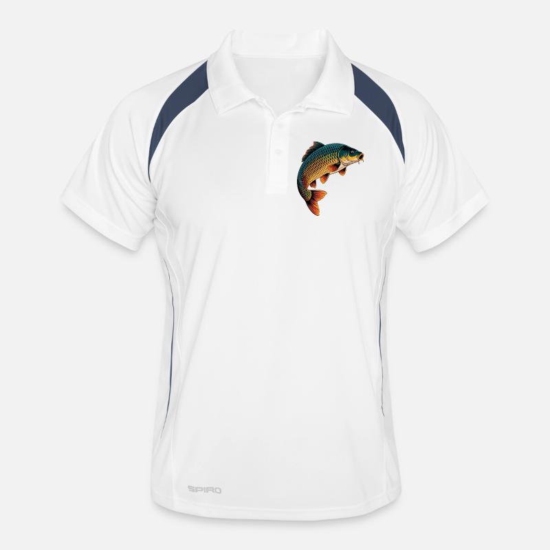 Springender Karpfen  Männer Polo atmungsaktiv