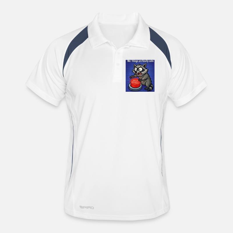Waschbär-Selbstzerstörungs-Meme Männer Polo atmungsaktiv