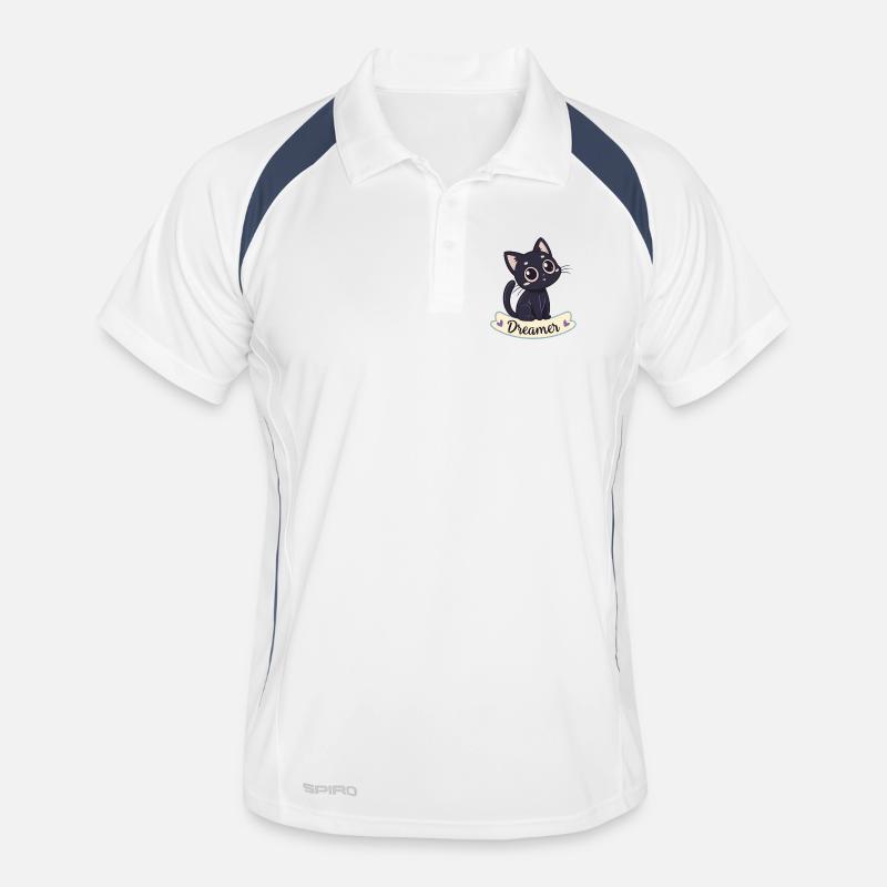 Chat Noir Reveur Kawaii Polo respirant Homme