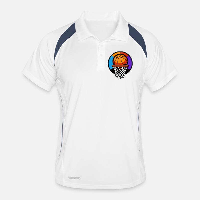 Graphique d’icône ballon de basket-ball Polo respirant Homme