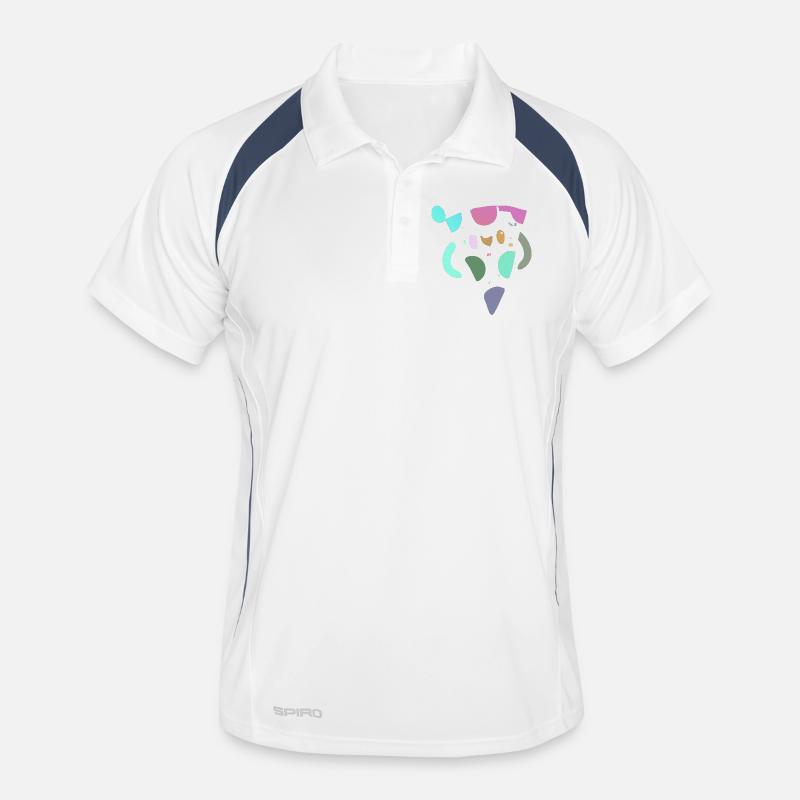Pastel Abstract Pizza Mosaic Men's Polo breathable