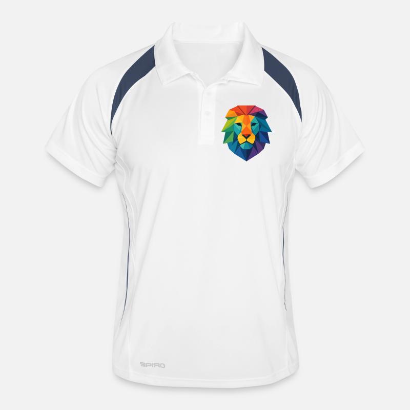 Colorful Wild Poly Low Lion - Art Pop Colors Men's Polo breathable