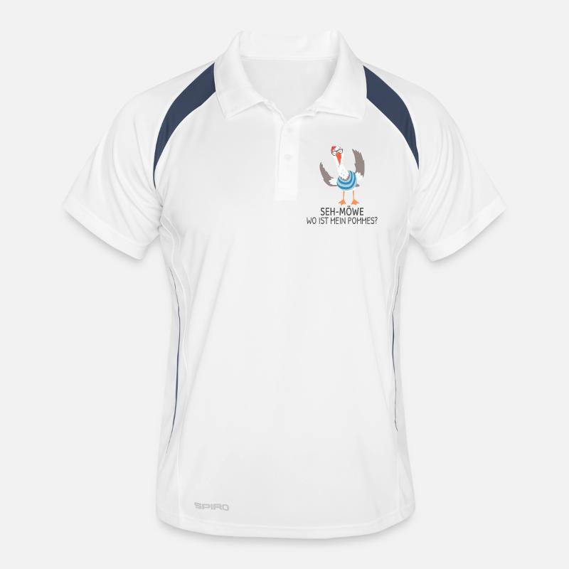 SEH-MÖWE Where's my fries? Funny Seagull Men's Polo breathable